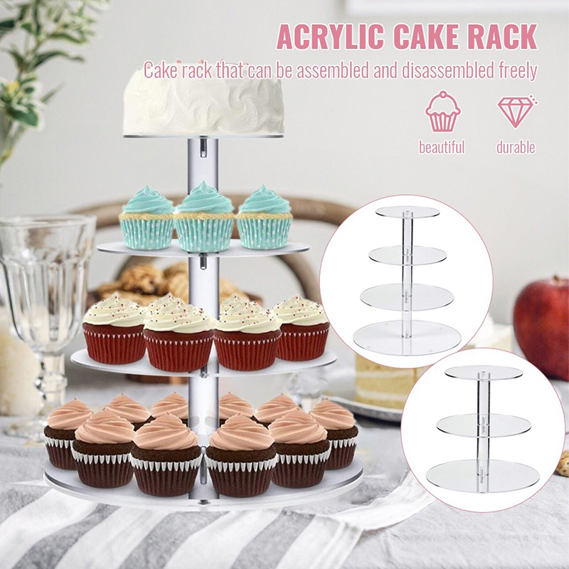Cupcake Stand Tier - 1개 3/4/5단 아크릴 원형 컵케이크 스탠드