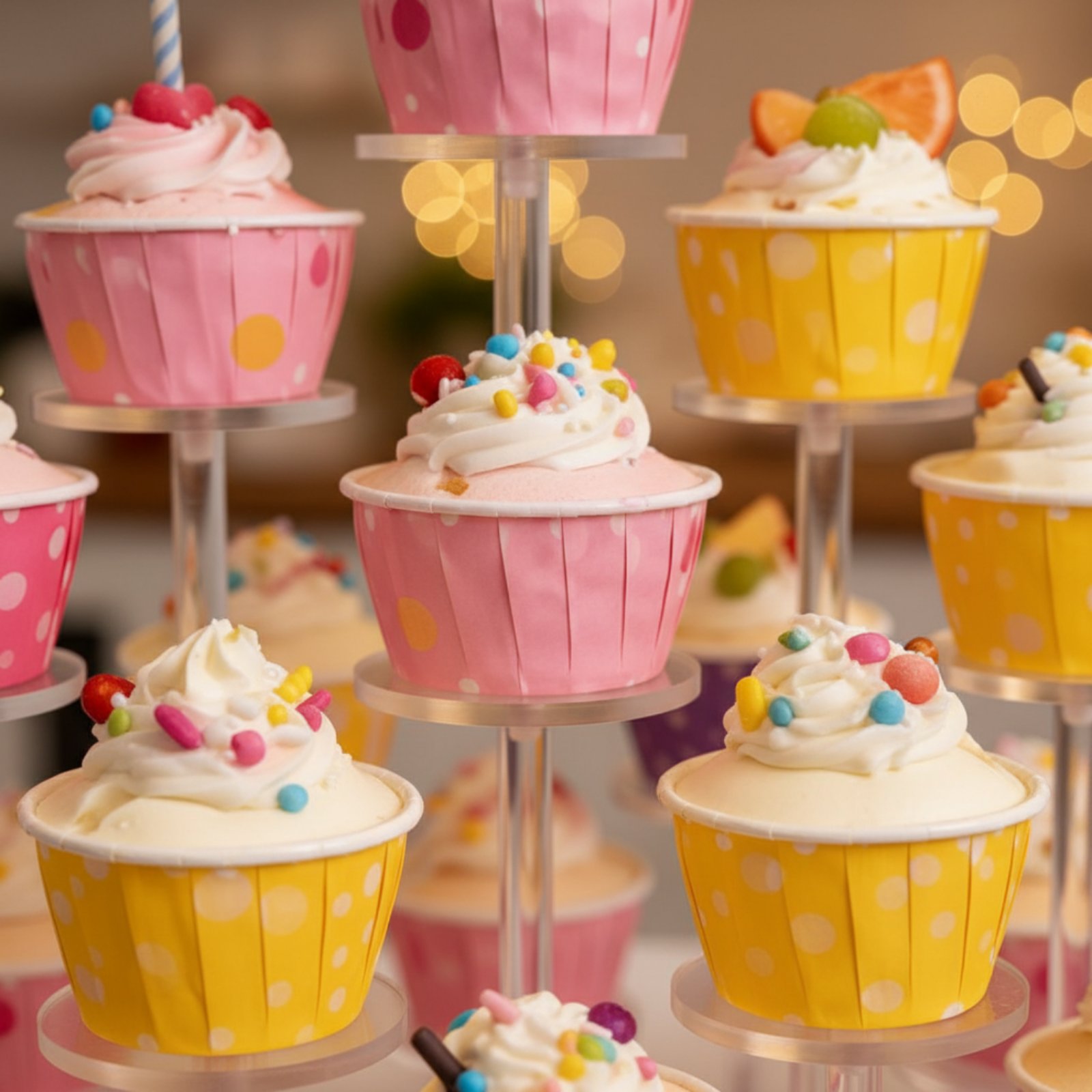 Cupcake Stand Tier - 아크릴 컵케이크 스탠드 투명한 원형 컵케이크