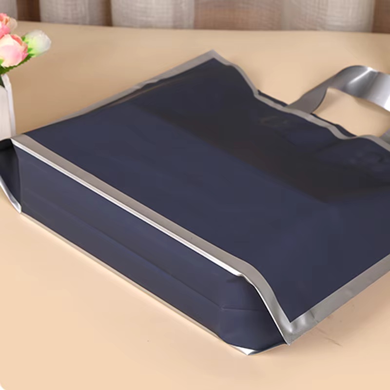 Event Party Shop - 50개입 반투명 손잡이 쇼핑백, 실버 테두리
