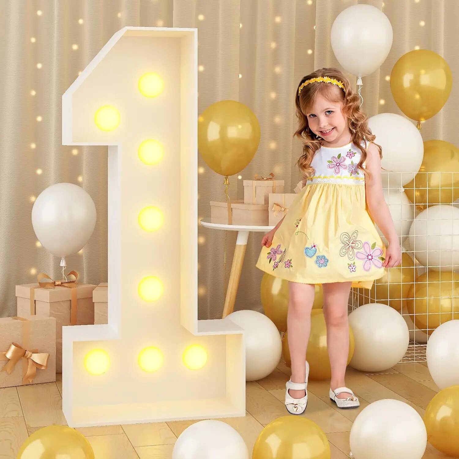 Led Balloon Light - 거대 숫자 LED 조명, 어린이 생일