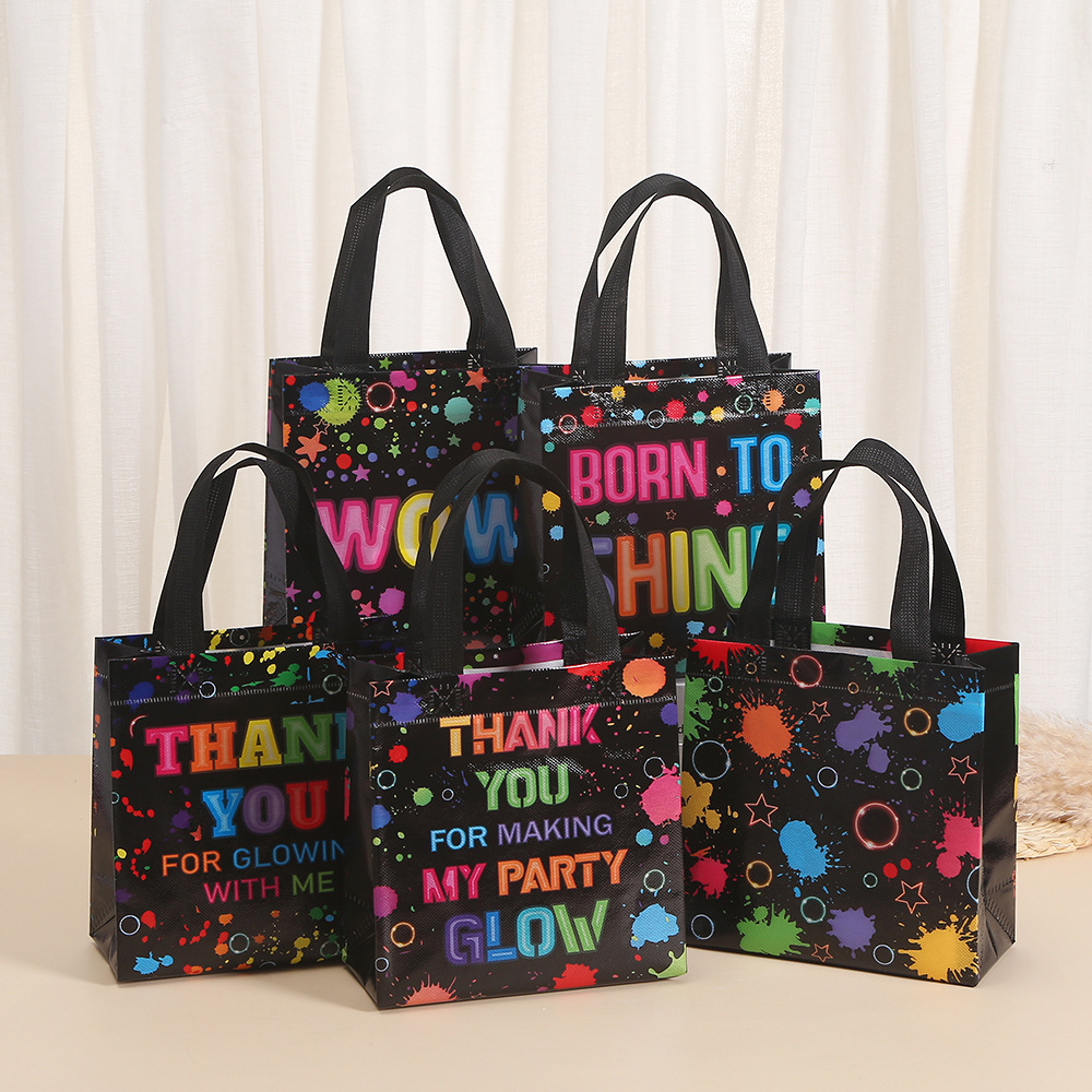 Party Event Supply Store - 선물 포장 가방 부직포 형광 낙서