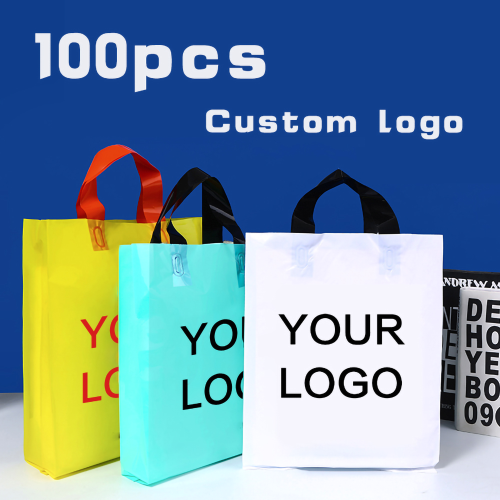 Event Party Shop - 손잡이 플라스틱 선물 부대를 가진 100pc