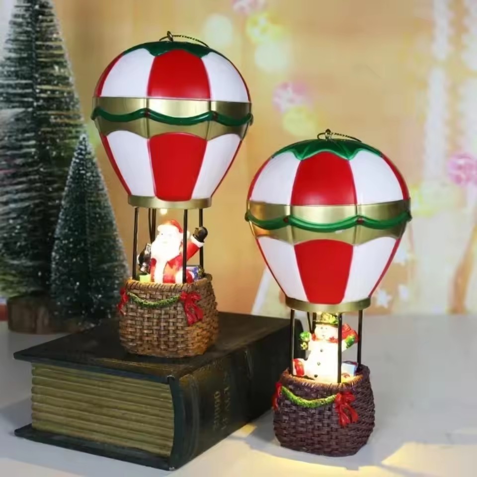 Led Balloon Light - 크리스마스 빛나는 장식품, 산타클로스 눈사람 열기구