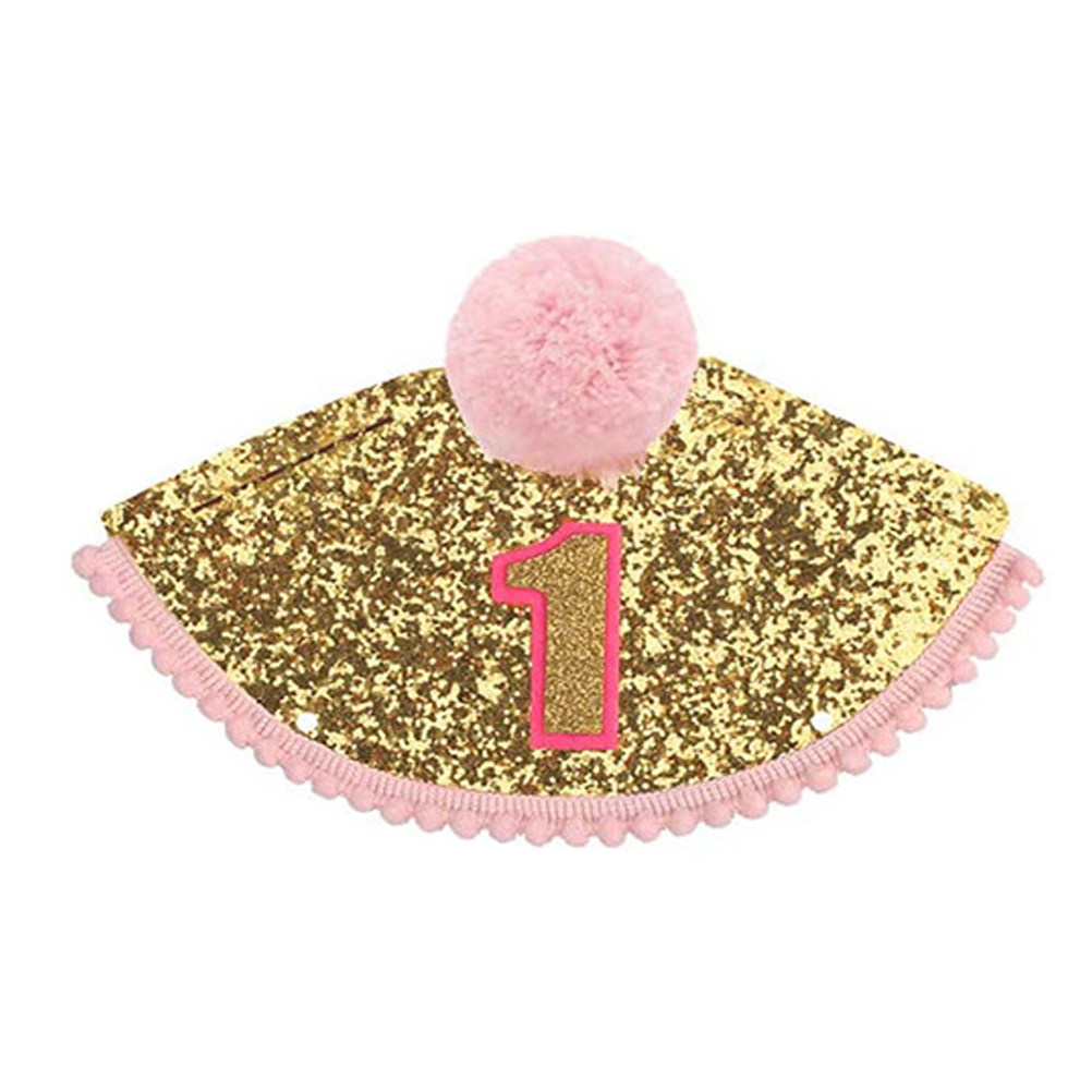 Party Hat Cone - 1세 생일 모자 핑크 콘 스타일