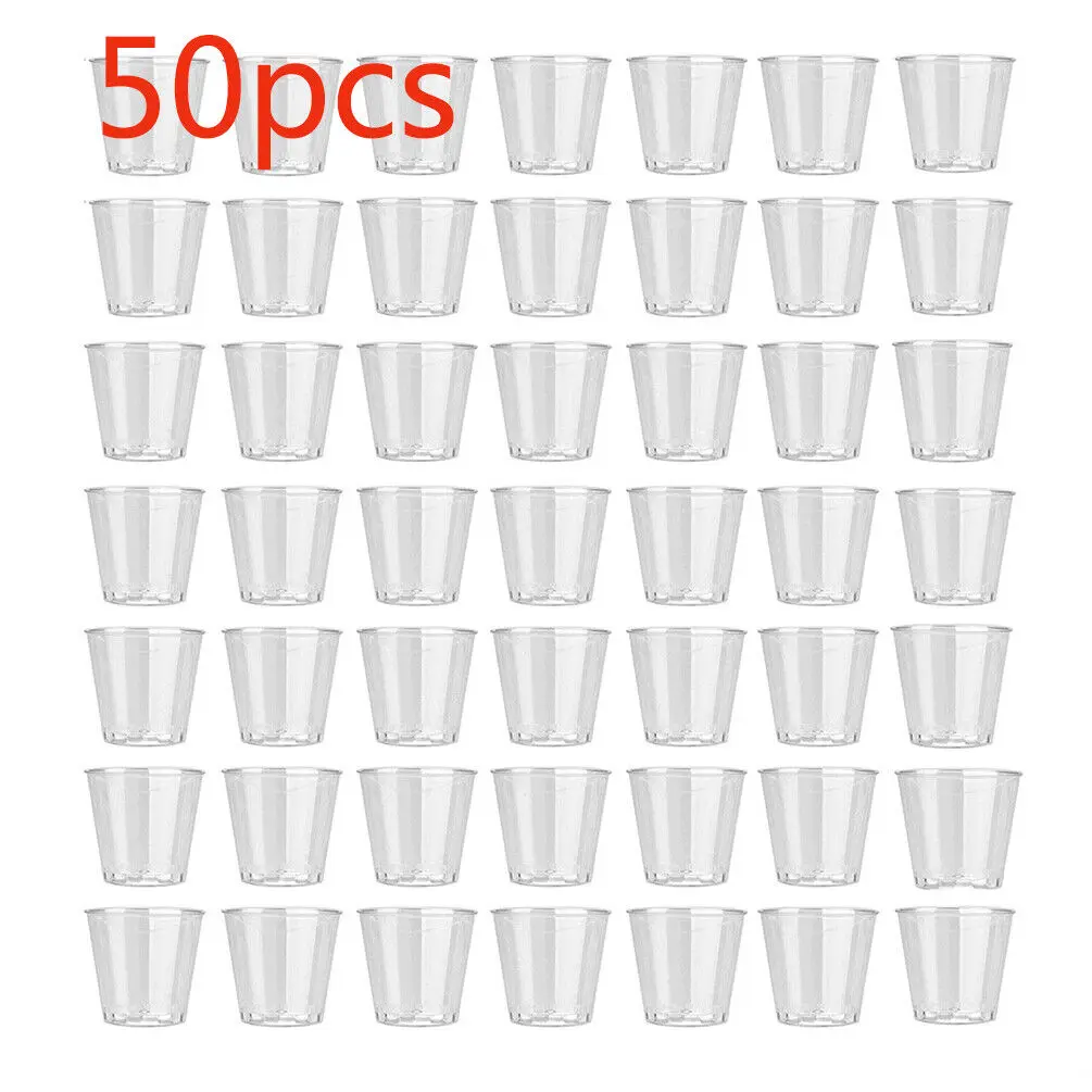 Plastic Cup 50Pcs - 35ml 50 X 투명 플라스틱 젤리