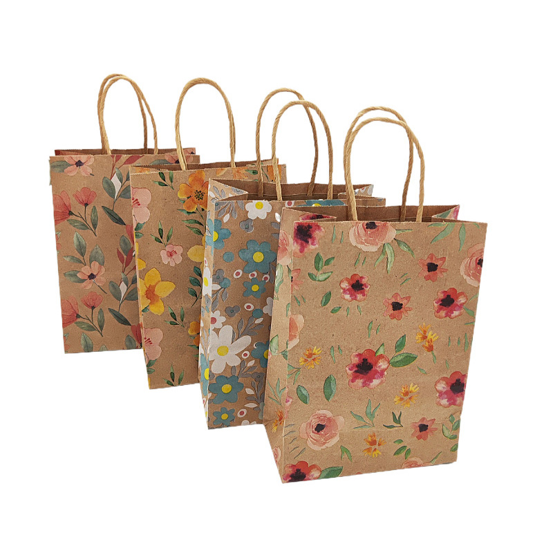 12/24Pcs 크래프트 종이 꽃 선물 가방 핸들 포장 - Event Party Shop 리뷰 및 가격