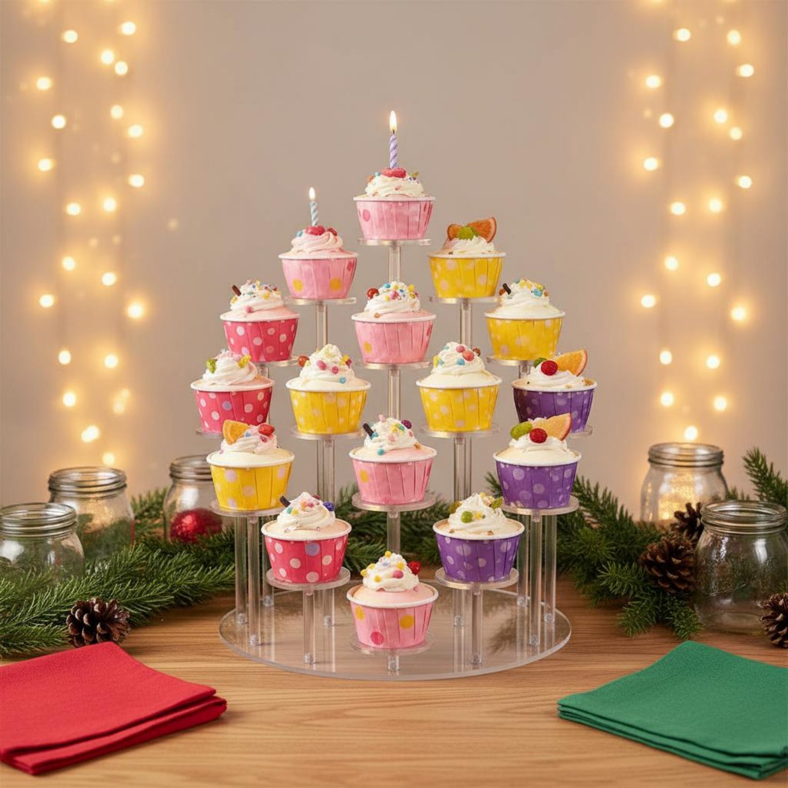 아크릴 컵케이크 스탠드 투명한 원형 컵케이크 디스플레이 - Cupcake Stand Tier 리뷰 및 가격
