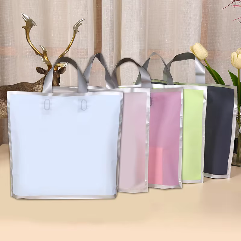 50개입 반투명 손잡이 쇼핑백, 실버 테두리 선물 가방 - Event Party Shop 리뷰 및 가격