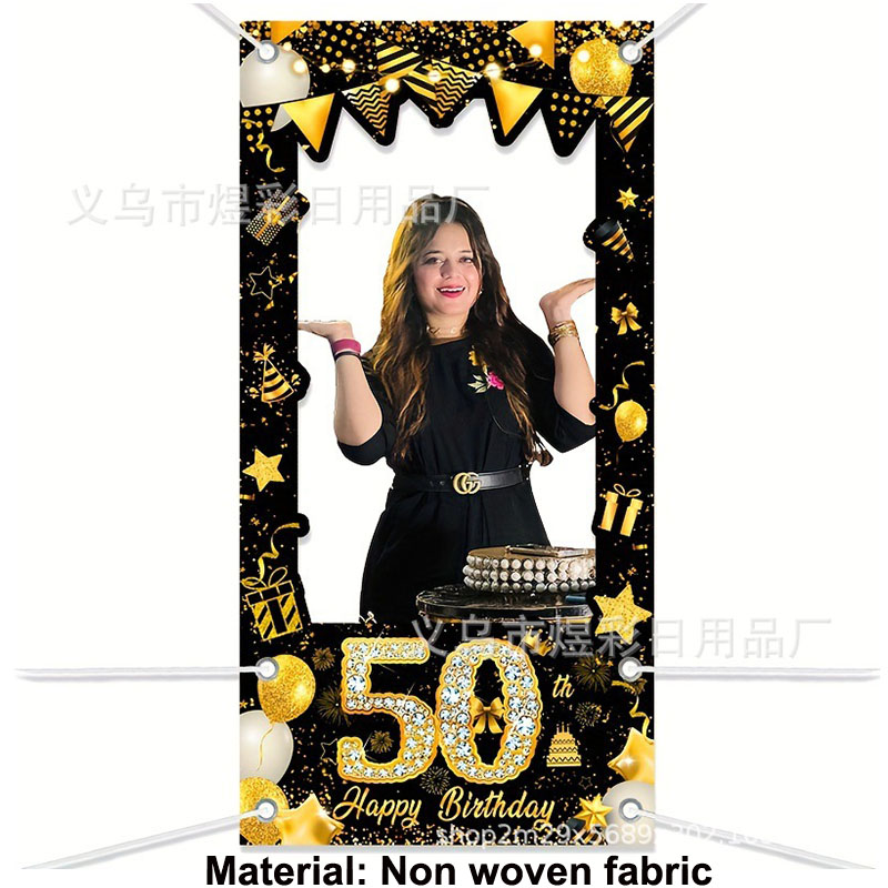 50번째 생일 장식 블랙 골드 파티 문걸이 배너 부직포 - Party Banner Gold 리뷰 및 가격