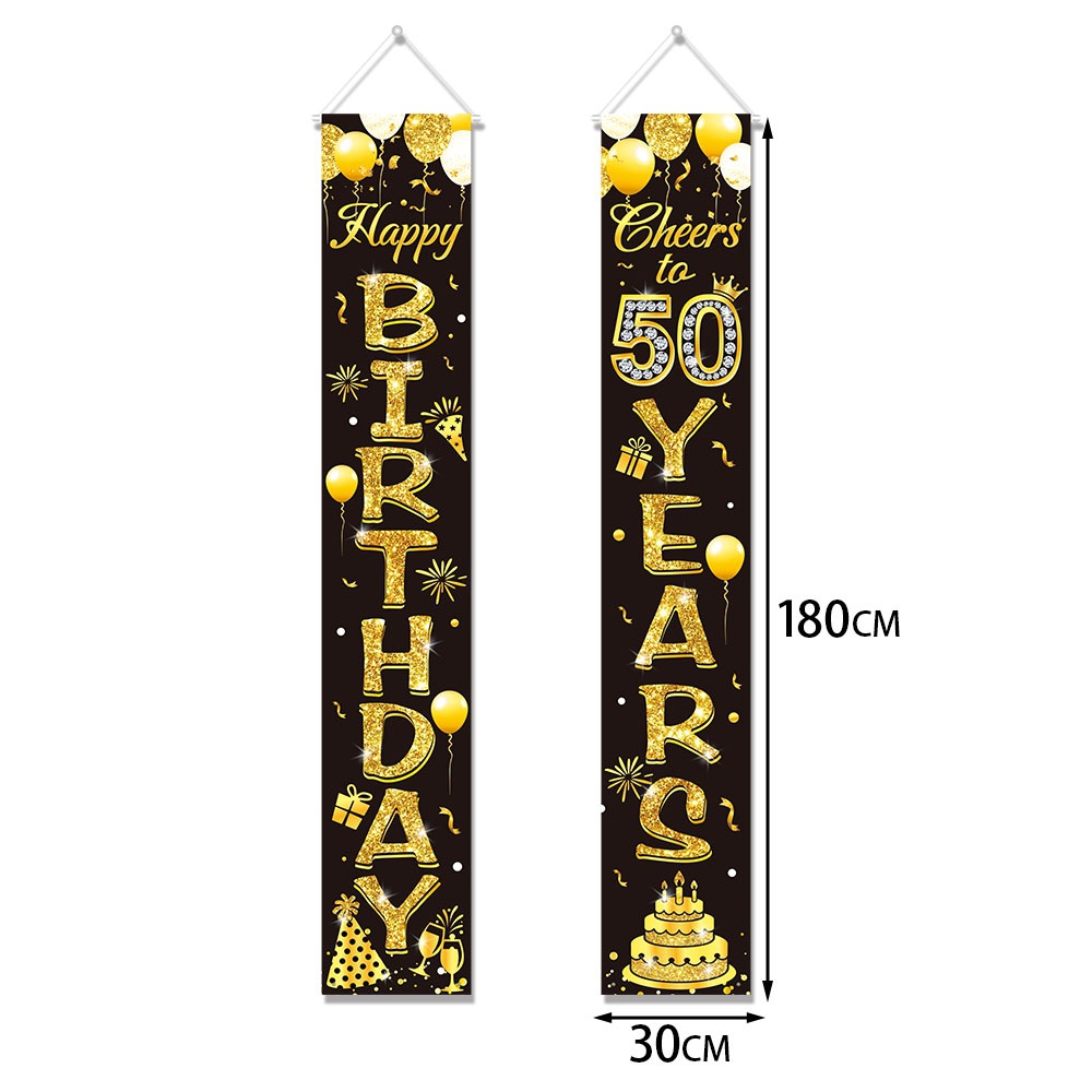 50번째 생일 장식 블랙 골드 파티 문걸이 배너 부직포 - Party Banner Gold 리뷰 및 가격