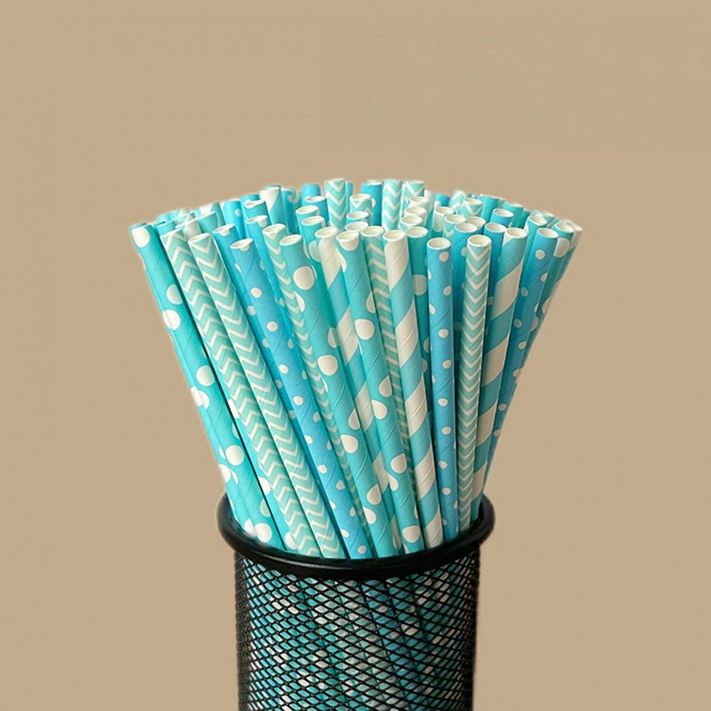 100Pcs 다채로운 줄무늬 인쇄 일회용 빨대 생분해  - Paper Straw Color 리뷰 및 가격