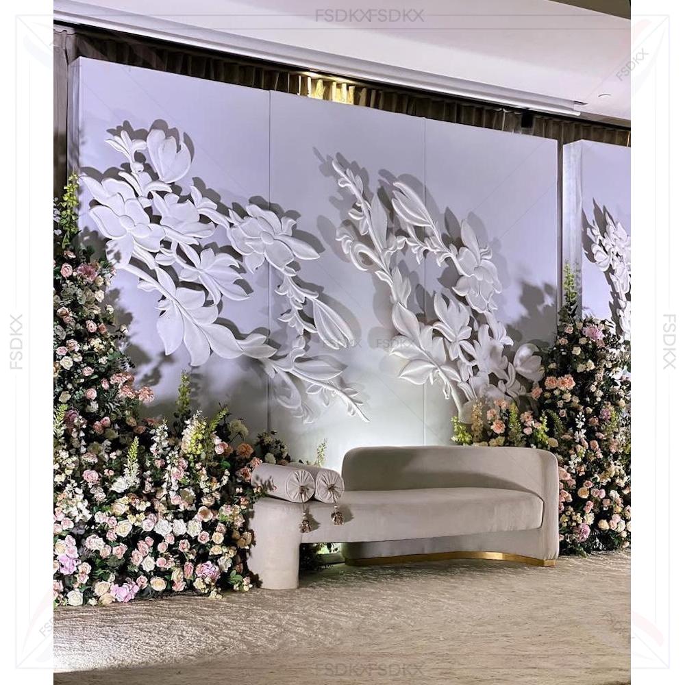 웨딩 공급업체 화이트 아치 배경 3D 인조 꽃 배경 아 - Party Event Supplier 리뷰 및 가격