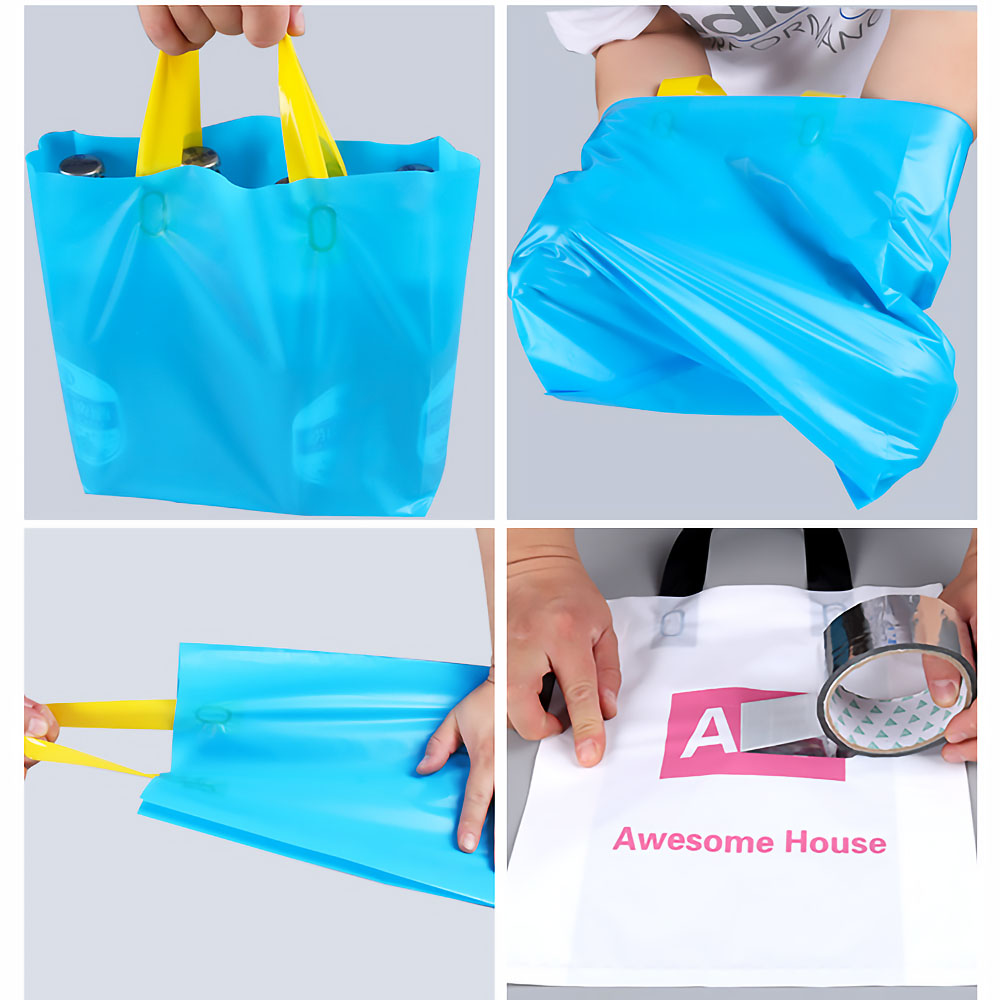 손잡이 플라스틱 선물 부대를 가진 100pc 주문 로고 - Event Party Shop 리뷰 및 가격