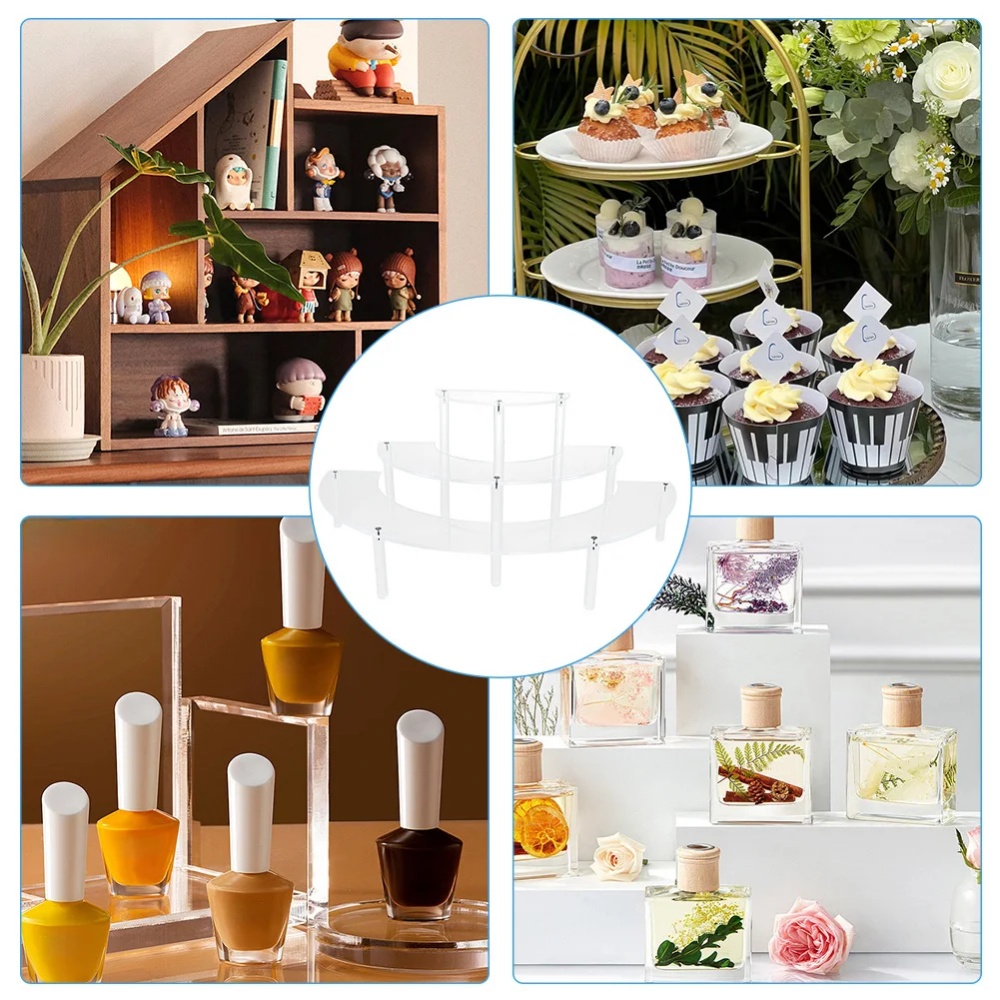 1/2팩 아크릴 디스플레이 라이저 3단 반달형 컵케이크 - Cupcake Stand Tier 리뷰 및 가격