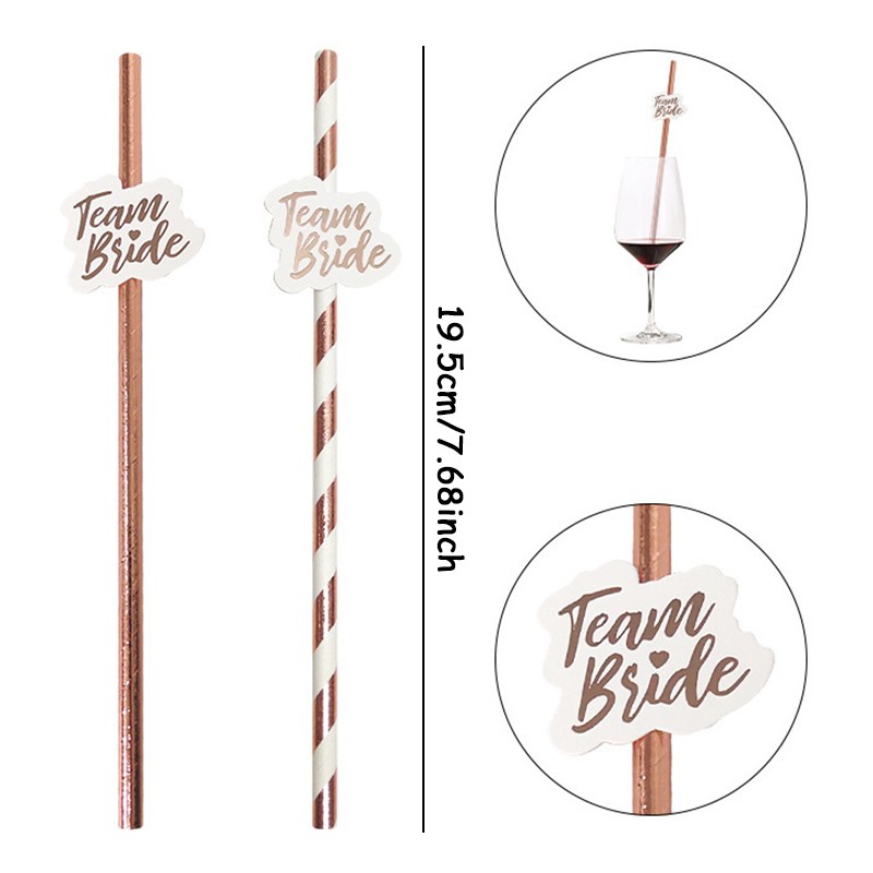 팀 신부 로즈 골드 빨대, 웨딩 장식, 마시는 종이 빨 - Paper Straw Color 리뷰 및 가격