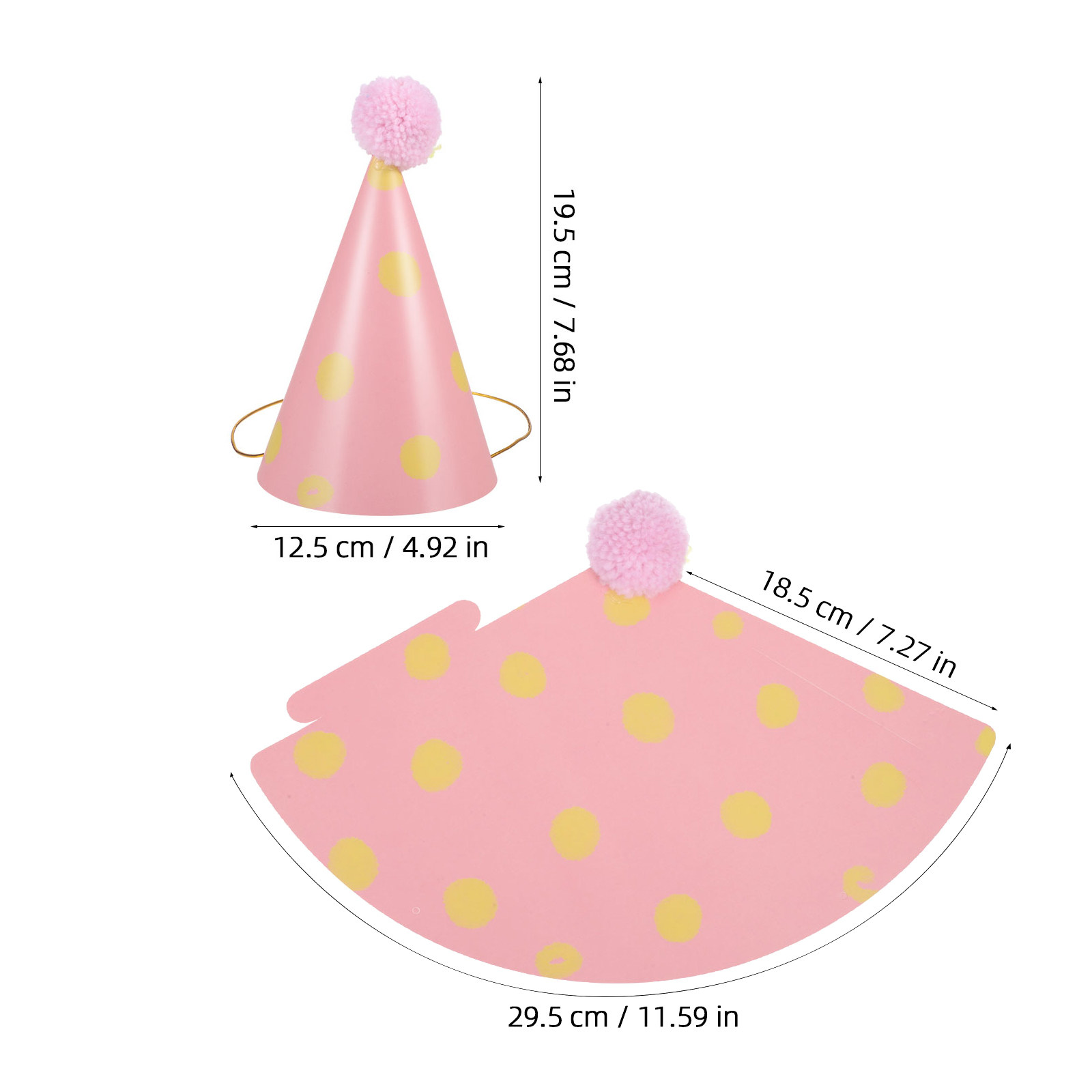 14Pcs 어린이를위한 종이 생일 모자 폼폼이있는 원뿔 - Party Hat Cone 리뷰 및 가격