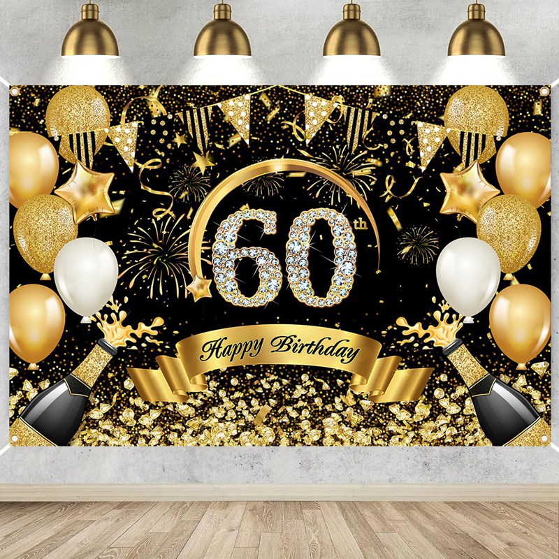해피 30 번째 40 번째 50 번째 생일 배너 블랙  - Party Banner Gold 리뷰 및 가격