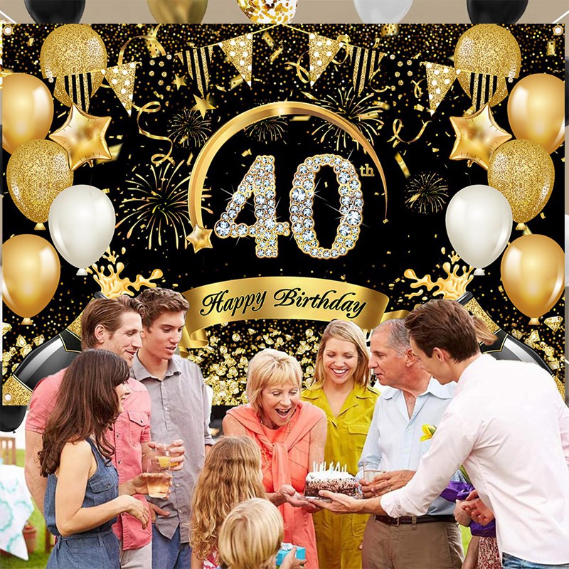 해피 30 번째 40 번째 50 번째 생일 배너 블랙  - Party Banner Gold 리뷰 및 가격