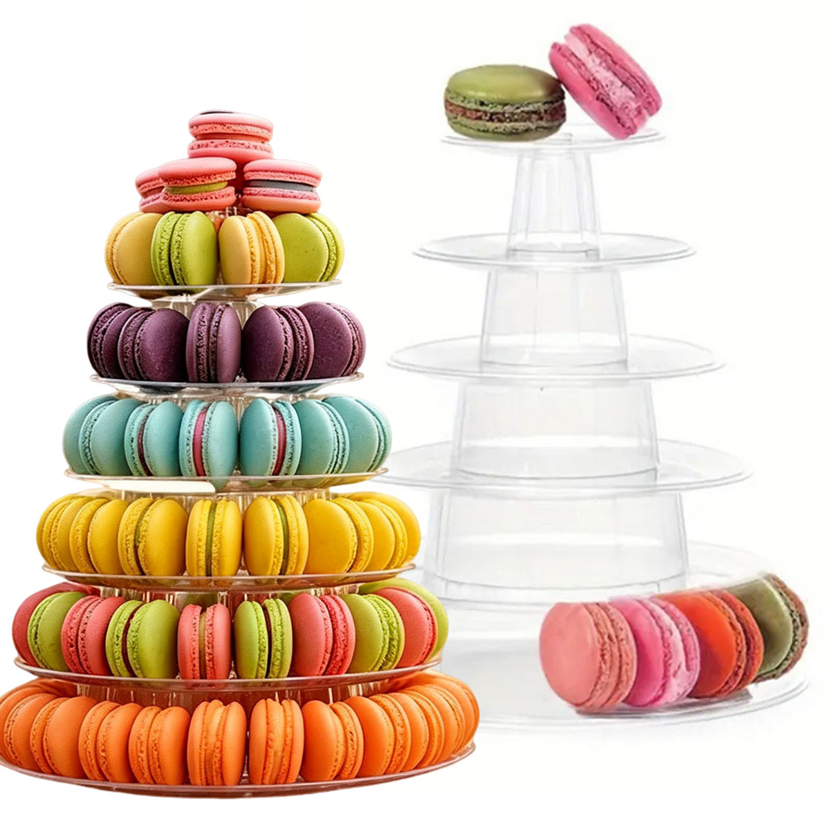 1PC 6단 원형 플라스틱 투명 케이크 스탠드 – 디저 - Cupcake Stand Tier 리뷰 및 가격