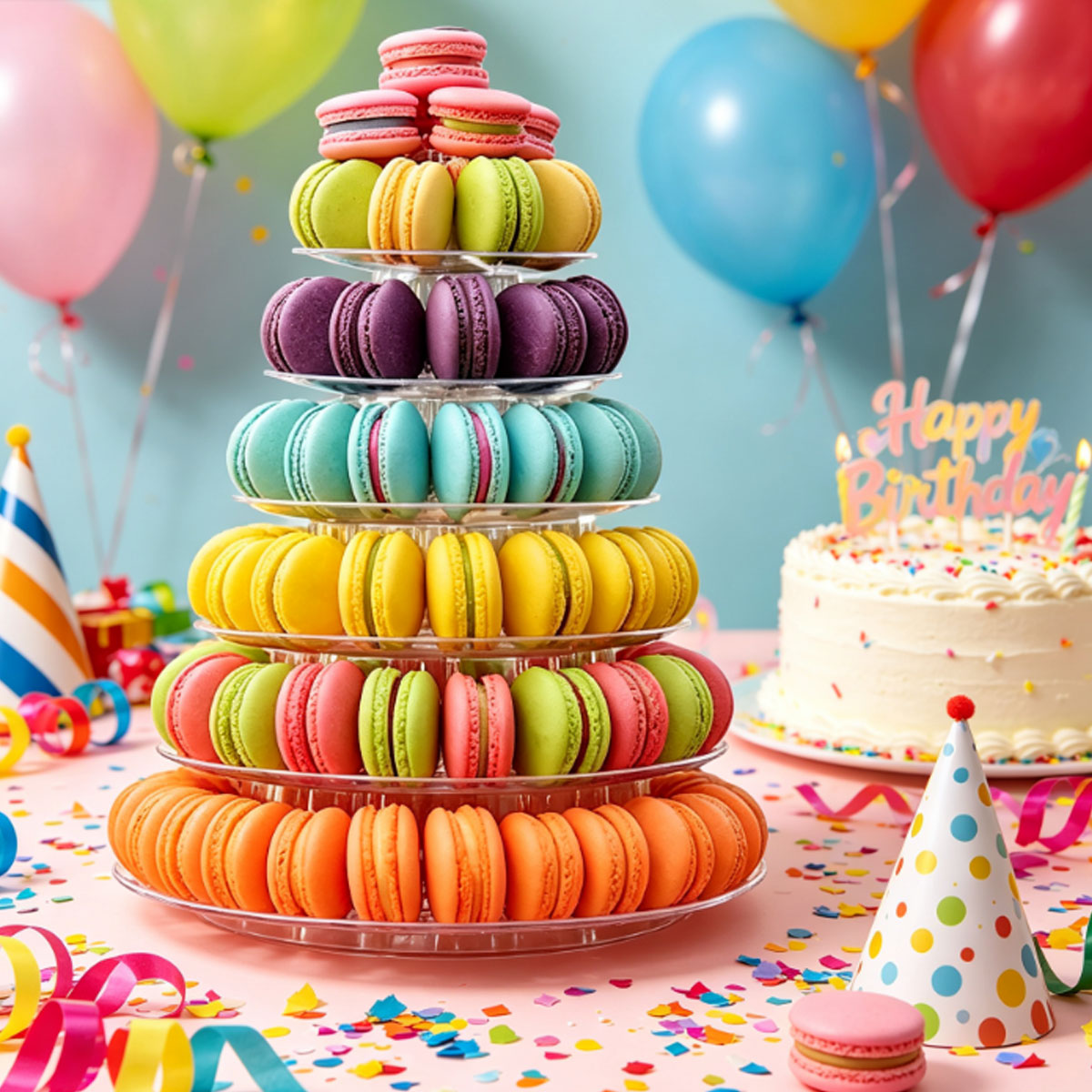 1PC 6단 원형 플라스틱 투명 케이크 스탠드 – 디저 - Cupcake Stand Tier 리뷰 및 가격