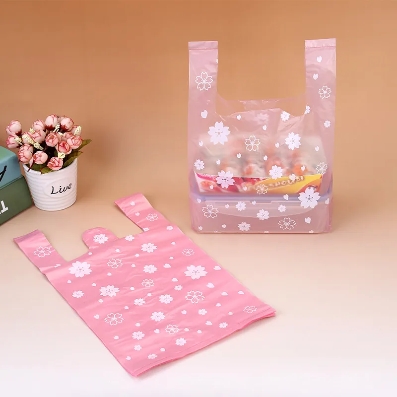 핑크 사쿠라 조끼 가방, 슈퍼마켓 쇼핑 비닐 가방, 선 - Event Party Shop 리뷰 및 가격