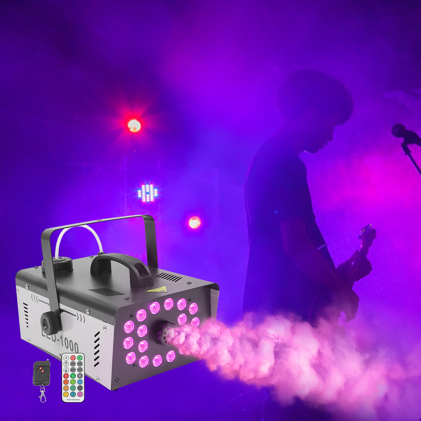 스모크 머신 1000W 18 LED 무대 안개 발생기, - Event Party Dj 리뷰 및 가격