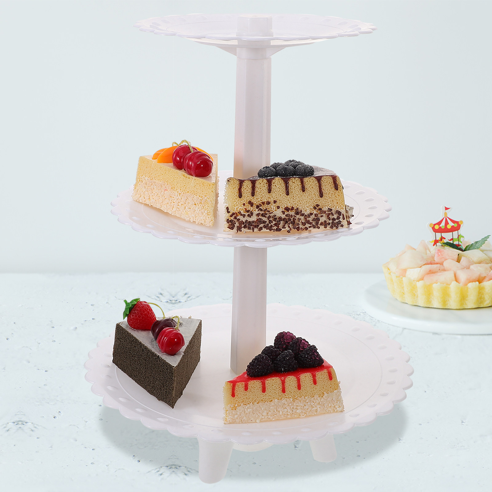 3단 플라스틱 케이크 스탠드 (웨딩, 생일 파티, 디저 - Cupcake Stand Tier 리뷰 및 가격