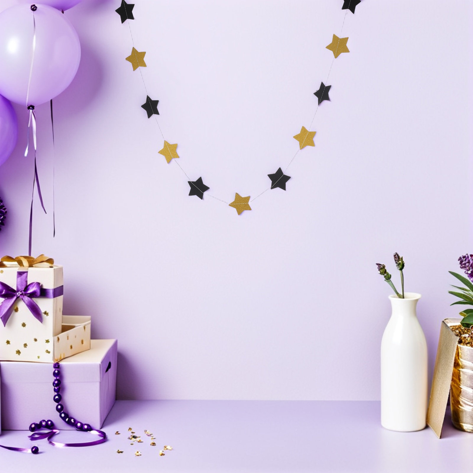 2Pcs 골드 스타 갈란드 배너 양면 반짝이 파티 장식 - Party Banner Gold 리뷰 및 가격