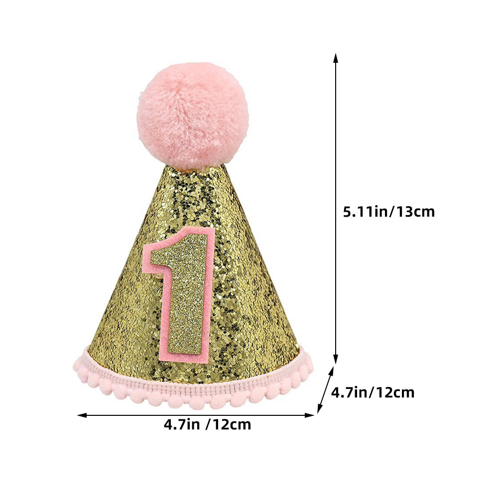 1세 생일 모자 핑크 콘 스타일 부드러운 천 어린이 파 - Party Hat Cone 리뷰 및 가격